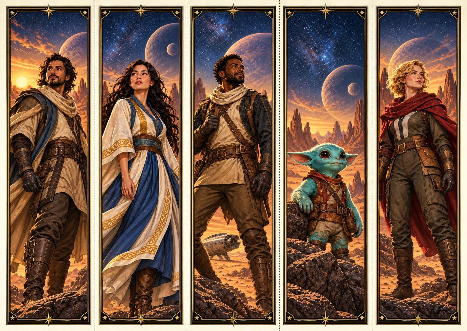 Folha A4 horizontal de marca-páginas de Star Wars